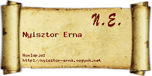 Nyisztor Erna névjegykártya